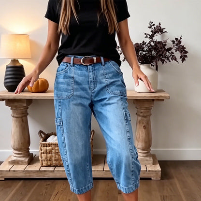 🎉👖 LIMITED-TIME 50% OFF! ✨Women's Casual Stretchy Cropped Denim Pants