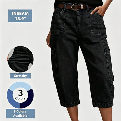 🎉👖 LIMITED-TIME 50% OFF! ✨Women's Casual Stretchy Cropped Denim Pants