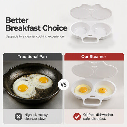🥳2026 HOT SALE🥳💞50K+ SOLD! 🥚✨Dual Cavity Microwave Egg Poacher – Quick oil‑free cooking, food‑grade PP & versatile. Perfect for busy mornings – healthy breakfast in minutes! ⚡🍳
