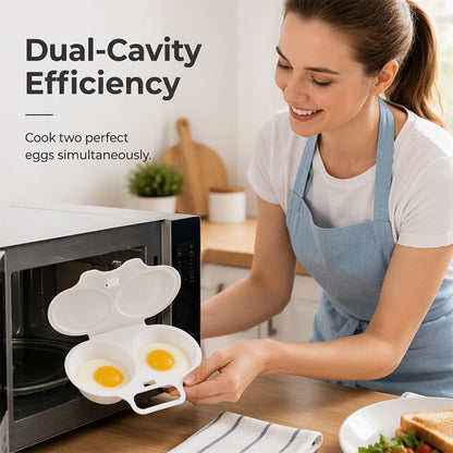 🥳2026 HOT SALE🥳💞50K+ SOLD! 🥚✨Dual Cavity Microwave Egg Poacher – Quick oil‑free cooking, food‑grade PP & versatile. Perfect for busy mornings – healthy breakfast in minutes! ⚡🍳