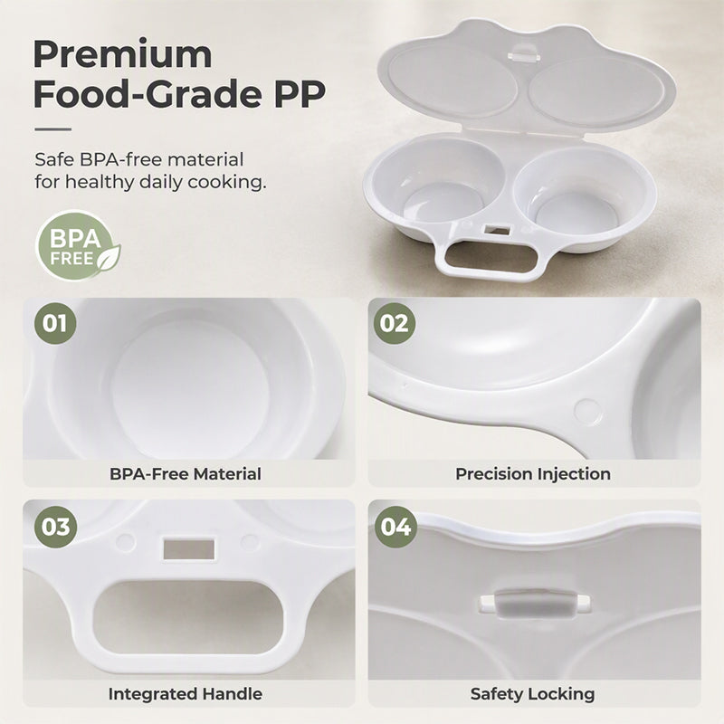 🥳2026 HOT SALE🥳💞50K+ SOLD! 🥚✨Dual Cavity Microwave Egg Poacher – Quick oil‑free cooking, food‑grade PP & versatile. Perfect for busy mornings – healthy breakfast in minutes! ⚡🍳