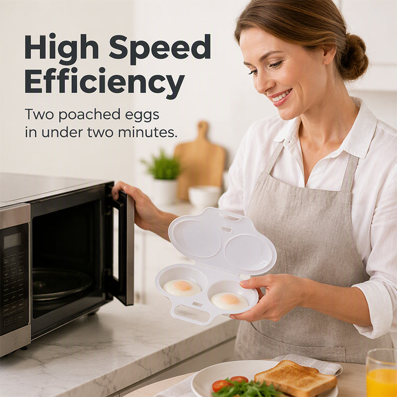 🍳   BUY 1 GET 1 FREE! Dual Cavity Microwave Egg Poacher – Quick Oil-Free Cooking, Food-Grade PP & Versatile Kitchen Essential 💫