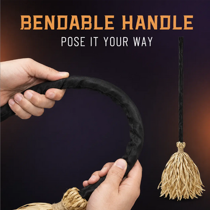 ⏳🔥LIMITED-TIME 50% OFF! ⏰🧙 Animated Witch Broom Halloween Decoration with Lights and Sound