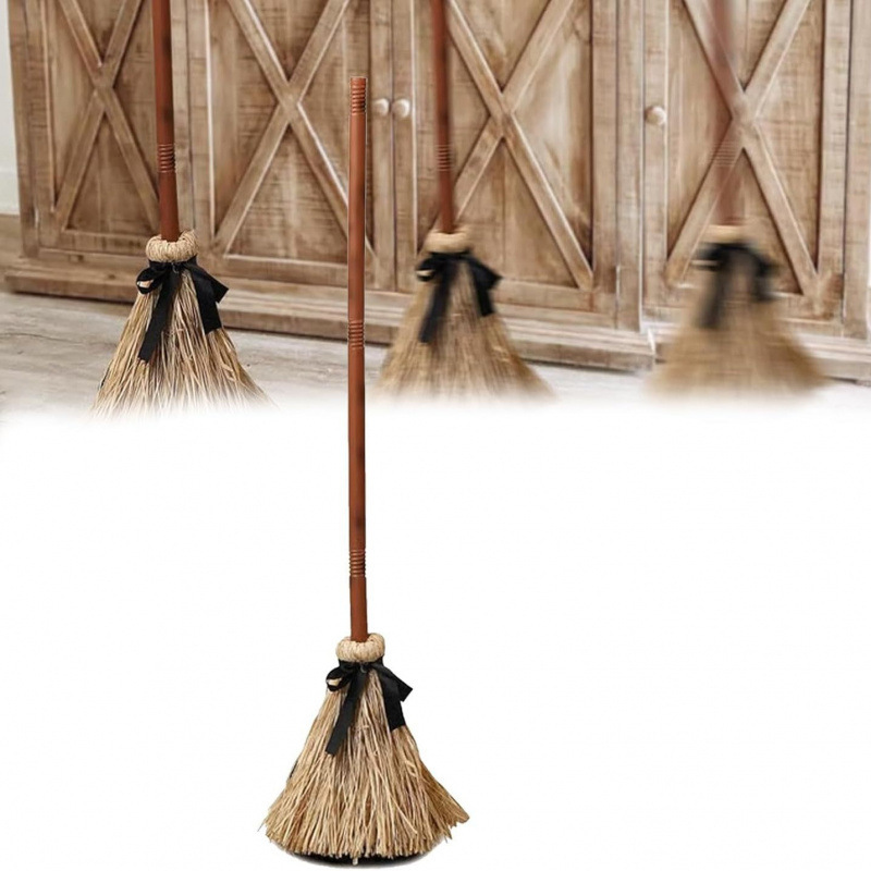 ⏳🔥LIMITED-TIME 50% OFF! ⏰🧙 Animated Witch Broom Halloween Decoration with Lights and Sound