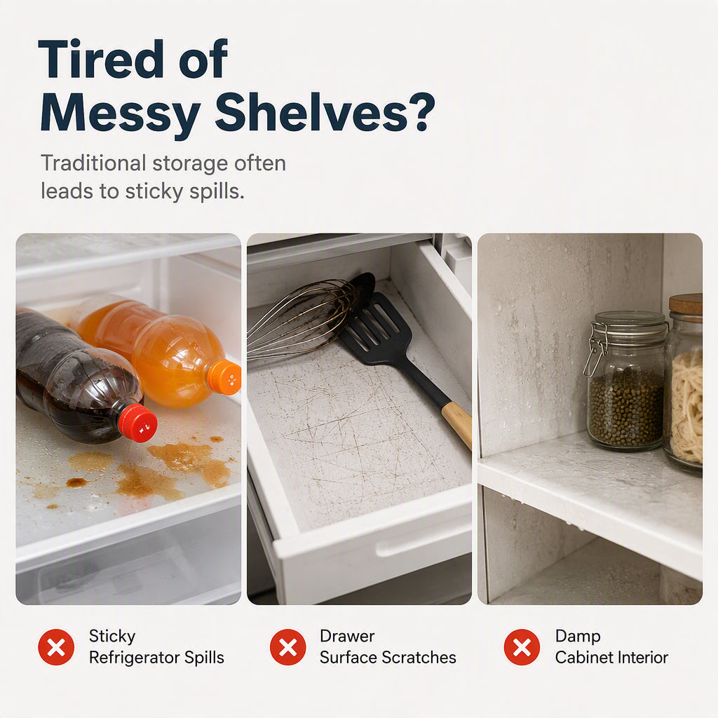🧊50% OFF NOW! Waterproof EVA Fridge Shelf Liners‑Anti‑Slip Refrigerator Mats, Cut‑to‑Size Washable Fridge Drawer Protector for Kitchen Refrigerator Organization