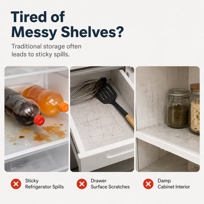 🧊50% OFF NOW! Waterproof EVA Fridge Shelf Liners‑Anti‑Slip Refrigerator Mats, Cut‑to‑Size Washable Fridge Drawer Protector for Kitchen Refrigerator Organization