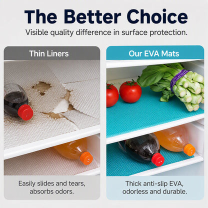 🧊50% OFF NOW! Waterproof EVA Fridge Shelf Liners‑Anti‑Slip Refrigerator Mats, Cut‑to‑Size Washable Fridge Drawer Protector for Kitchen Refrigerator Organization