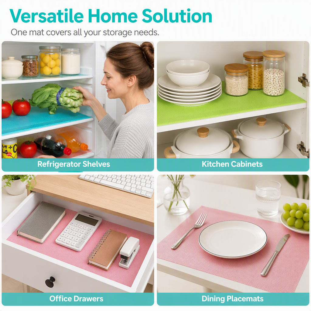 🧊50% OFF NOW! Waterproof EVA Fridge Shelf Liners‑Anti‑Slip Refrigerator Mats, Cut‑to‑Size Washable Fridge Drawer Protector for Kitchen Refrigerator Organization