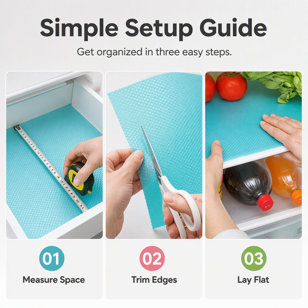 🧊50% OFF NOW! Waterproof EVA Fridge Shelf Liners‑Anti‑Slip Refrigerator Mats, Cut‑to‑Size Washable Fridge Drawer Protector for Kitchen Refrigerator Organization