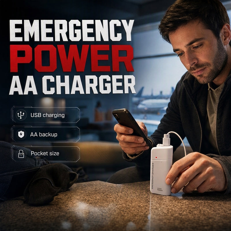 🔋✨FLASH SALE - ￡7.99!!👍Portable Emergency Phone Charger AA Battery Powered Power Bank with LED Flashlight