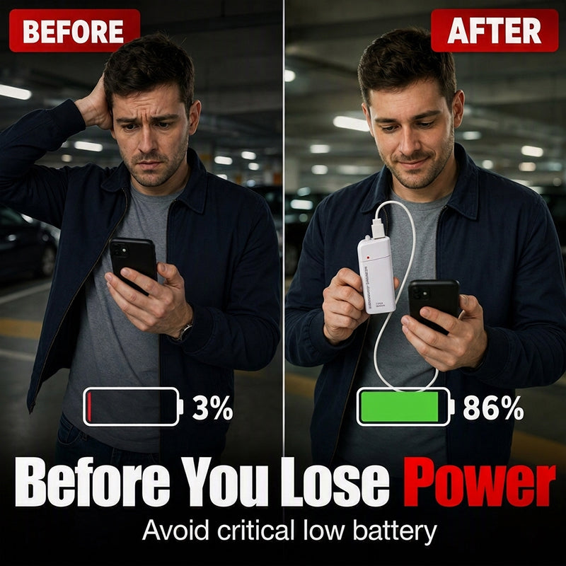🔋✨FLASH SALE - ￡7.99!!👍Portable Emergency Phone Charger AA Battery Powered Power Bank with LED Flashlight