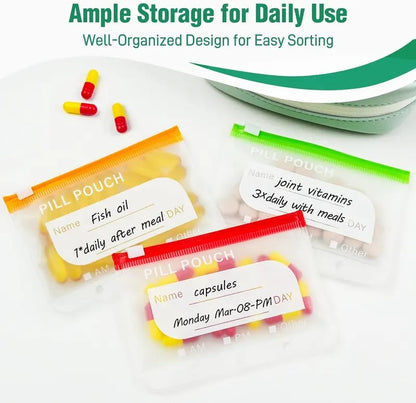 💊50% OFF !!!💝A8 Waterproof Pill Pouch Set – 7 to 14 Days of Meds & Vitamins💧Waterproof & Crush-Resistant Shell