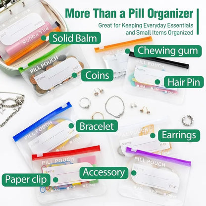 💊50% OFF !!!💝A8 Waterproof Pill Pouch Set – 7 to 14 Days of Meds & Vitamins💧Waterproof & Crush-Resistant Shell