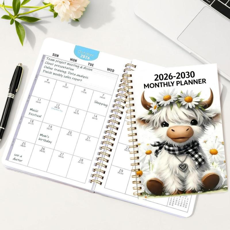 ⏰📅 LIMITED STOCK! 🐮 Highland Cow 5-Year Monthly Planner – Long-Term Organisation & Goal Planning in One Place ✨