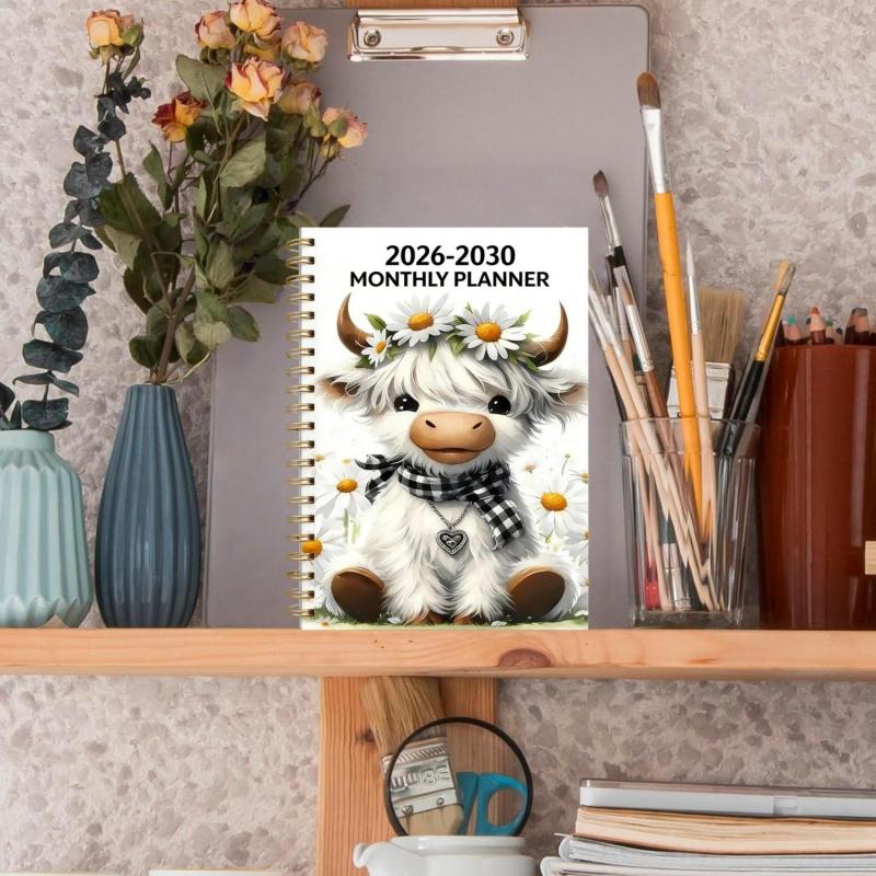⏰📅 LIMITED STOCK! 🐮 Highland Cow 5-Year Monthly Planner – Long-Term Organisation & Goal Planning in One Place ✨