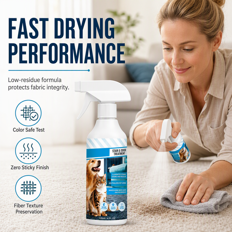 🐾50% OFF NOW! Pet Stain & Odor Remover Spray‑Fast Drying Pet Urine Stain Cleaner, Color Safe Formula for Carpet, Sofa & Fabric