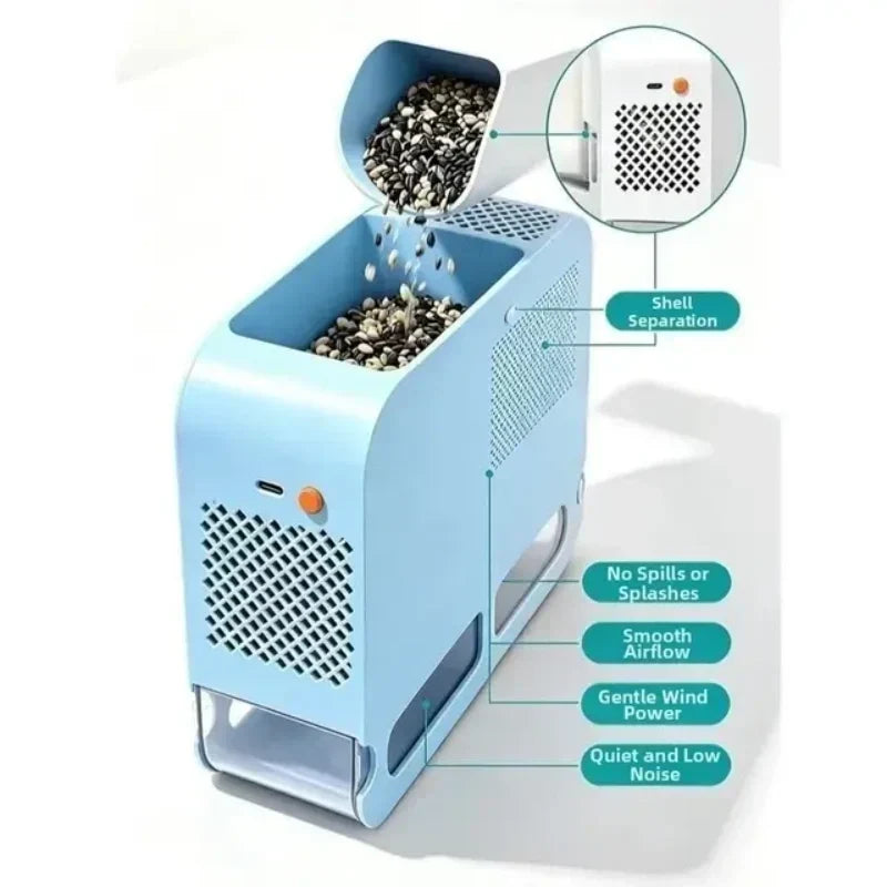🔥 50% OFF 🐦 Electric Bird Seed Chaff Separator – 5-Speed Airflow, Quiet Motor & Easy One-Touch Cleaning