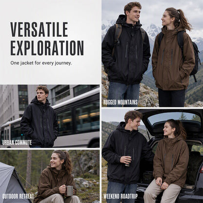 🧥Men's Windproof Hooded Cargo Jacket Waterproof Outdoor Streetwear Coat🍂