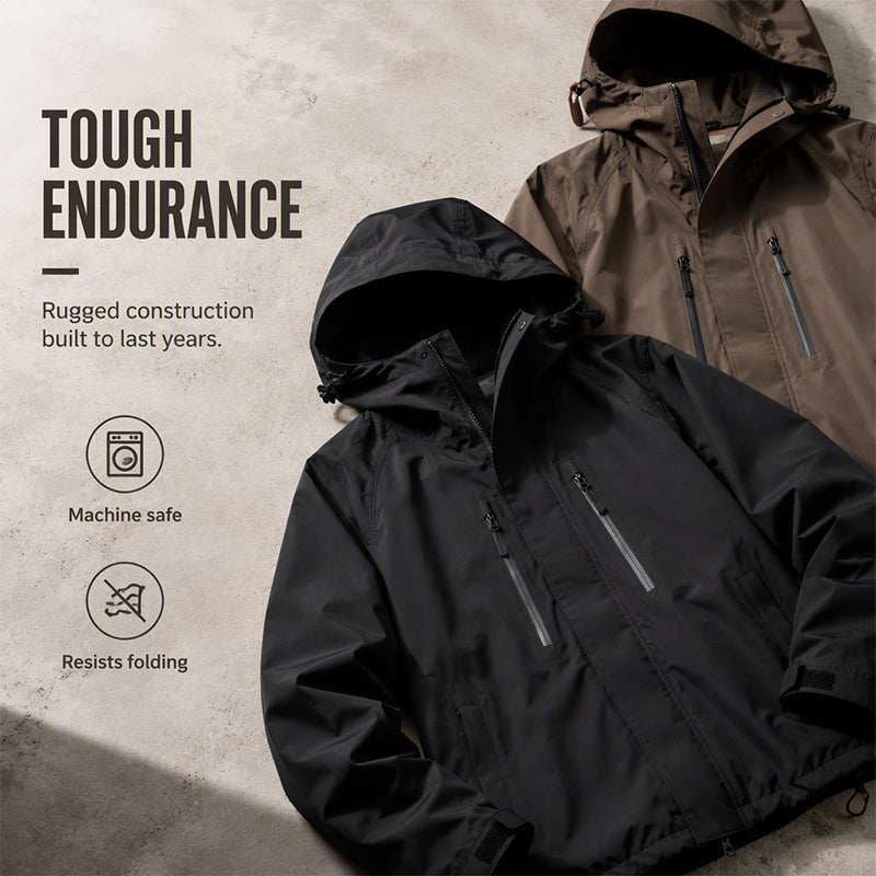 🧥Men's Windproof Hooded Cargo Jacket Waterproof Outdoor Streetwear Coat🍂