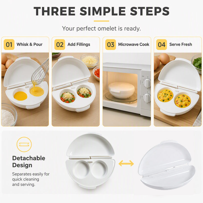 🏆Surprise Price: Only £7.99!!!🍳 2-in-1 Microwave Omelet & Egg Cooker