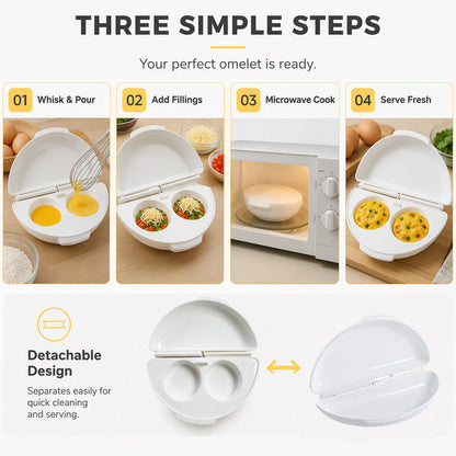 🏆Surprise Price: Only £7.99!!!🍳 2-in-1 Microwave Omelet & Egg Cooker