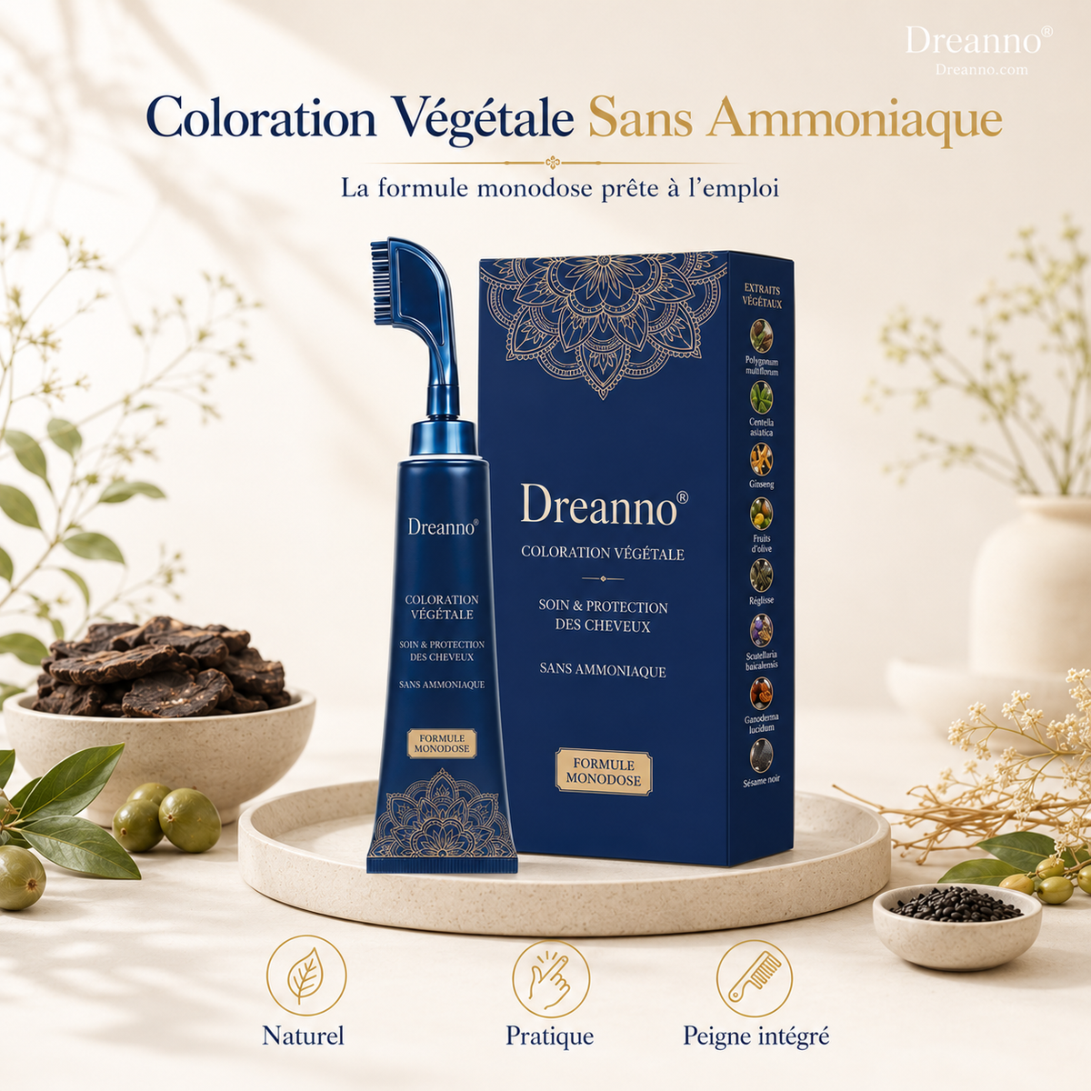 Herbal Hair Dye Comb for Home Use