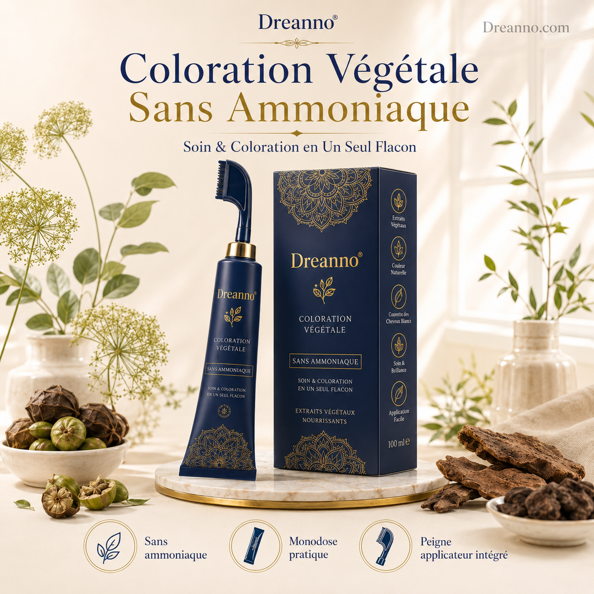 Herbal Hair Dye Comb for Home Use