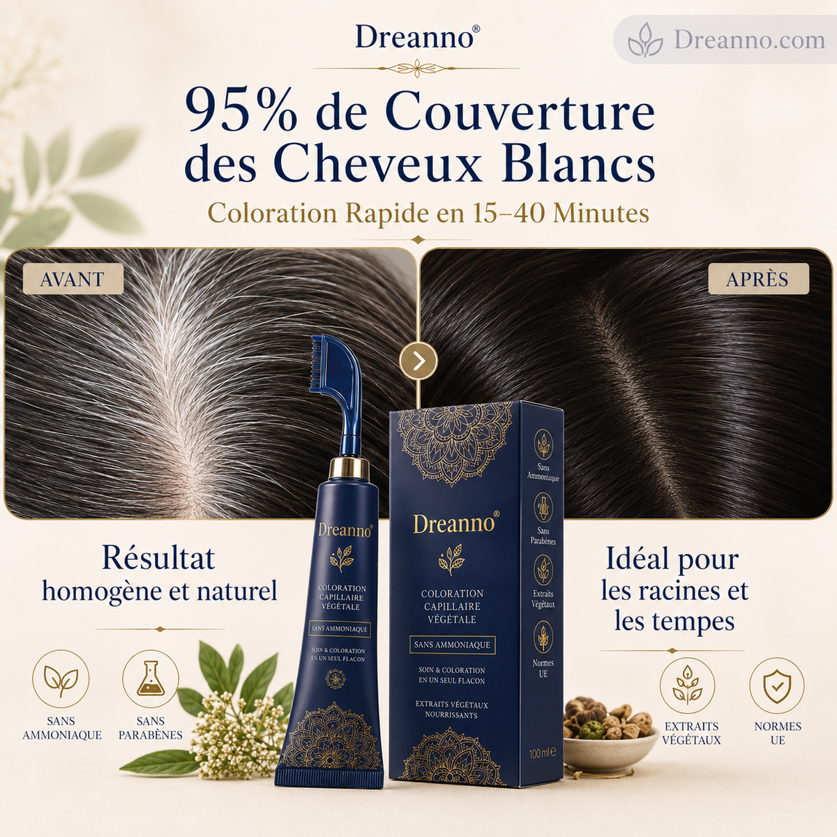 Herbal Hair Dye Comb for Home Use