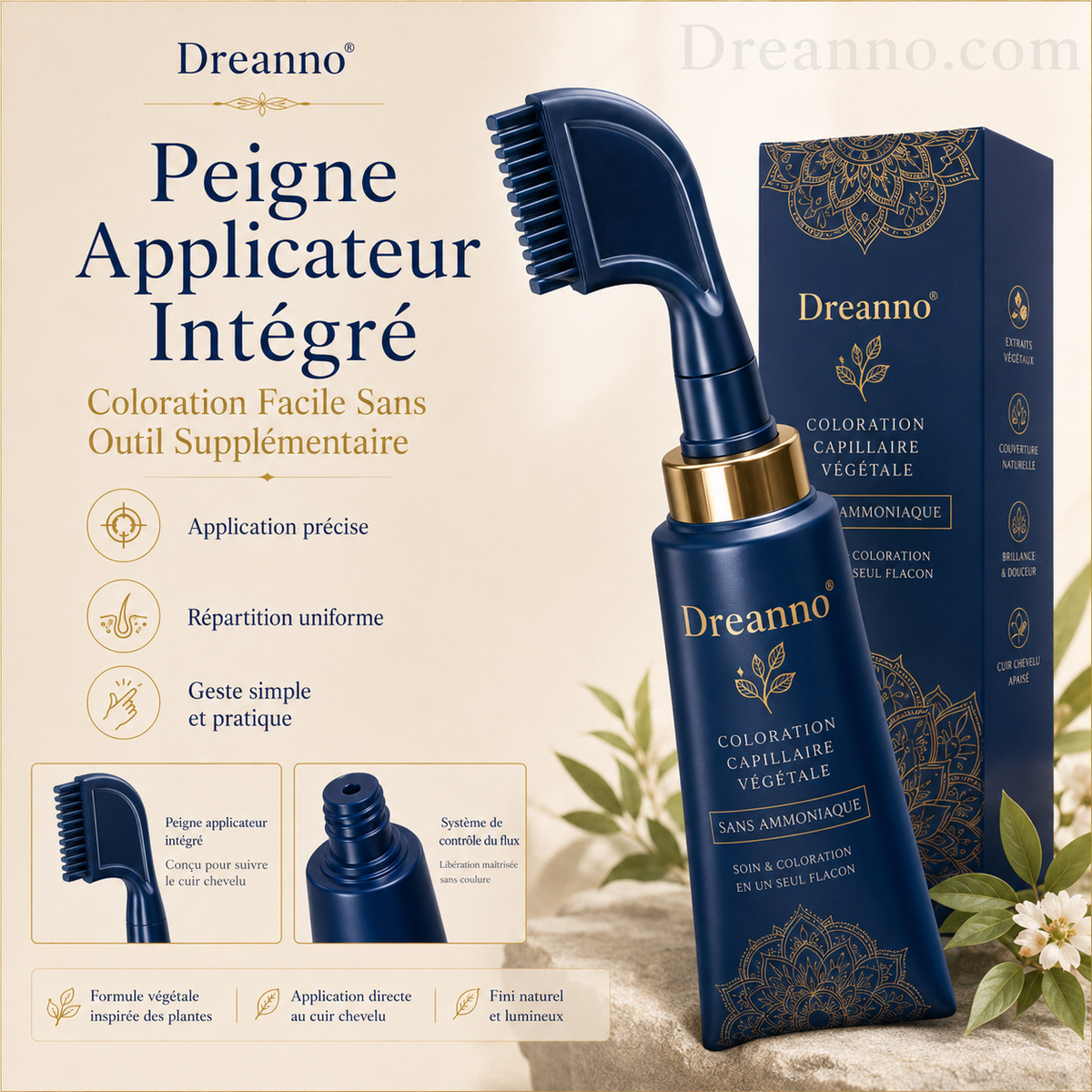 Herbal Hair Dye Comb for Home Use