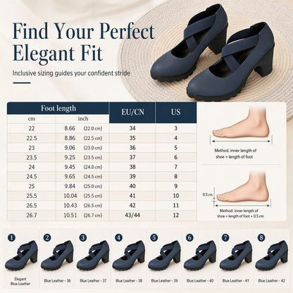 🎉✨Women's Mary Jane shoes with a round toe, crisscross straps, block heel, platform, and cutouts, high heels