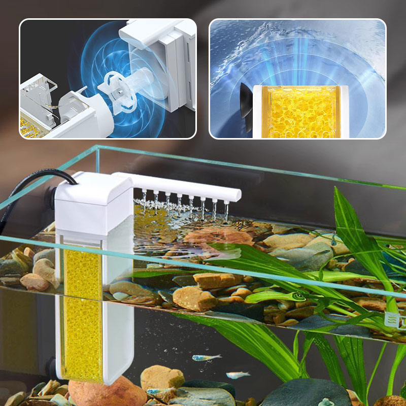 🔥LAST‑DAY SALE! 🐠 Mini Aquarium Filter | Flow + Aeration