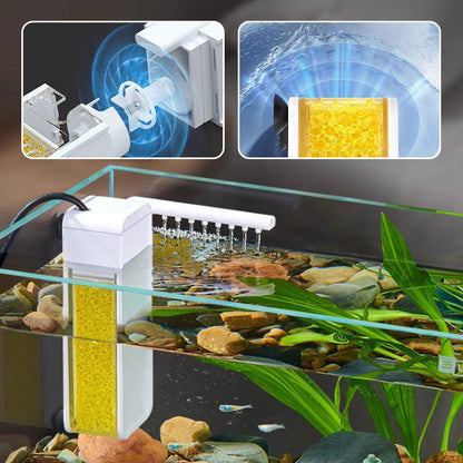 🔥LAST‑DAY SALE! 🐠 Mini Aquarium Filter | Flow + Aeration