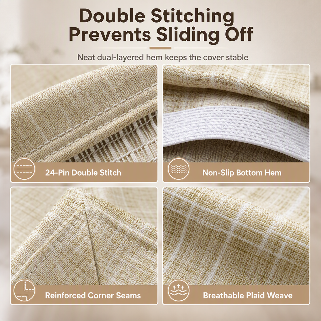 🪑 Save 50%! 🍷 Stretch Plaid Chair Cover – Easy fit & protective ✨