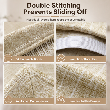 🪑 Save 50%! 🍷 Stretch Plaid Chair Cover – Easy fit & protective ✨