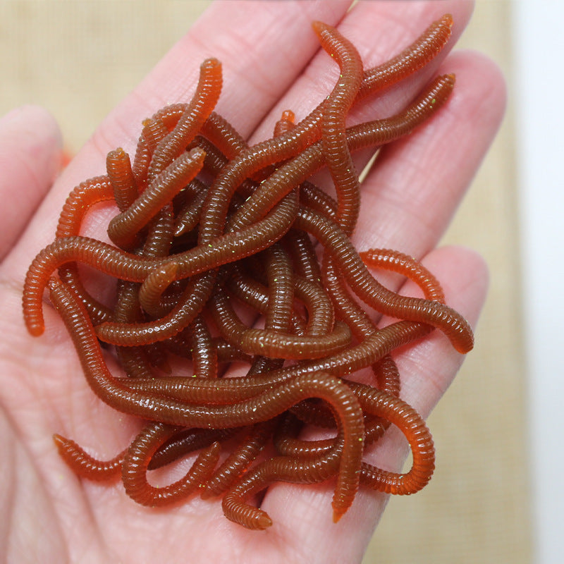 🎣 Save 50%! 🪱 Soft Earthworm Lures – Shrimp scent, 50/100 pack ✨