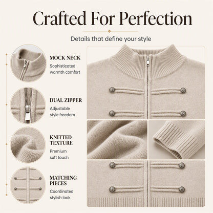 👚✨Women's Casual Double Zipper Sweater Jacket✨𝘉𝘶𝘺 𝘢𝘯𝘺 2 𝘢𝘯𝘥 𝘨𝘦𝘵 𝘢𝘯 𝘦𝘹𝘵𝘳𝘢 8% 𝘥𝘪𝘴𝘤𝘰𝘶𝘯𝘵