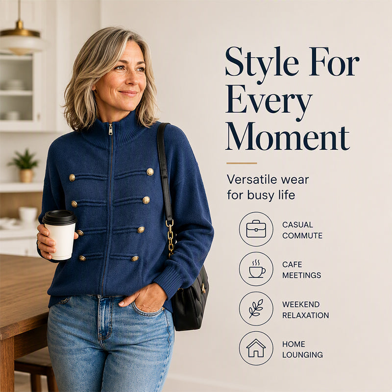 👚✨Women's Casual Double Zipper Sweater Jacket✨𝘉𝘶𝘺 𝘢𝘯𝘺 2 𝘢𝘯𝘥 𝘨𝘦𝘵 𝘢𝘯 𝘦𝘹𝘵𝘳𝘢 8% 𝘥𝘪𝘴𝘤𝘰𝘶𝘯𝘵
