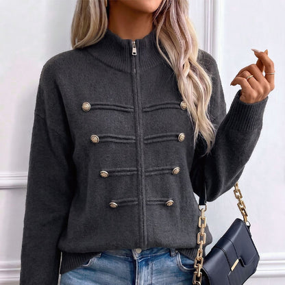 👚✨Women's Casual Double Zipper Sweater Jacket✨𝘉𝘶𝘺 𝘢𝘯𝘺 2 𝘢𝘯𝘥 𝘨𝘦𝘵 𝘢𝘯 𝘦𝘹𝘵𝘳𝘢 8% 𝘥𝘪𝘴𝘤𝘰𝘶𝘯𝘵