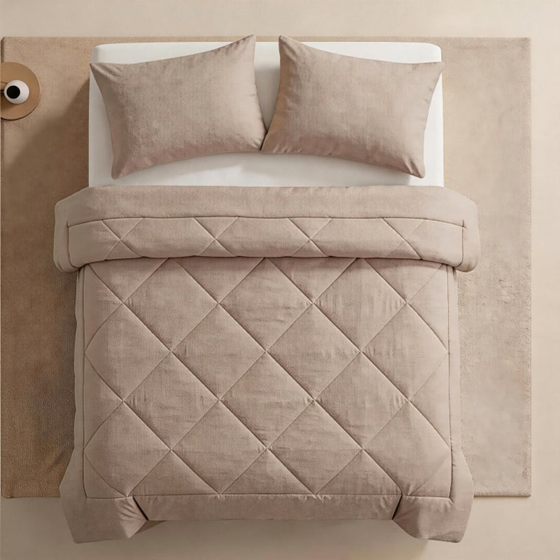 ⏳Limited-time 50% off⏰3-Piece Quilted Comforter Set with Shams🛌