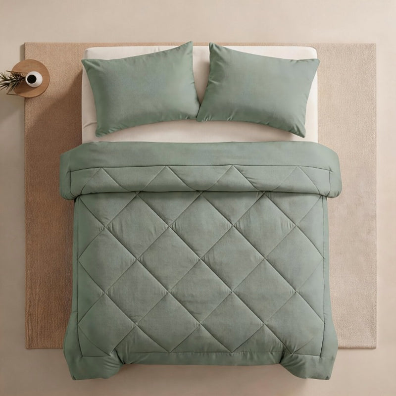 ⏳Limited-time 50% off⏰3-Piece Quilted Comforter Set with Shams🛌