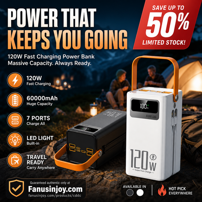 ⏳️Limited Time 50% Off! ⛺Outdoor Portable Fast Charging Power Bank with LED Light🔋