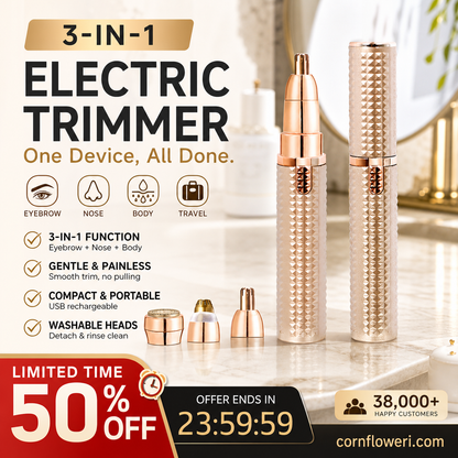 🎀50% OFF🎁 Over 38,000 Sold! Portable Electric Eyebrow Trimmer – Interchangeable Heads